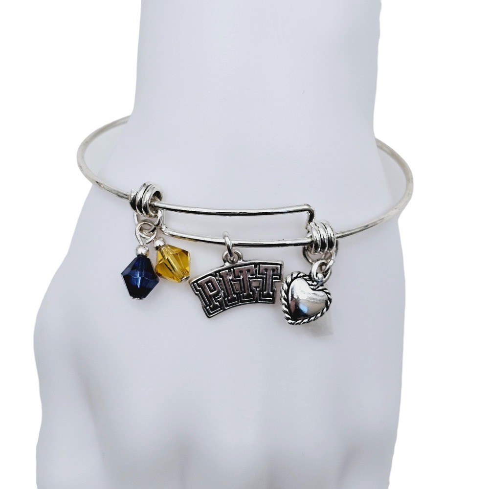 Pittsburgh Panthers Charm Bracelet Bangle Ashley‎ Bridget Collegiate NCAA PITT